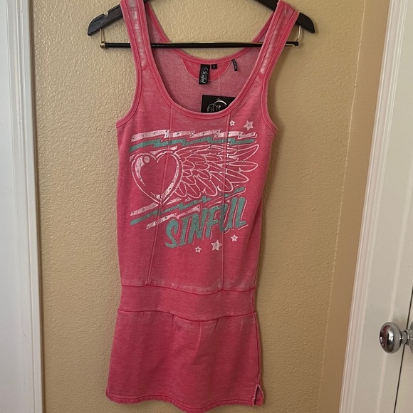 Sinful Pink Graphic Dress - Picture 1 of 5